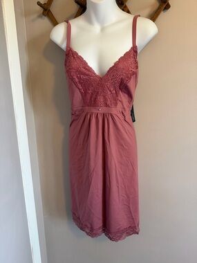 Montelle Intimates Mesa Rose Lace Trim Bust Support Chemise NWT XXL